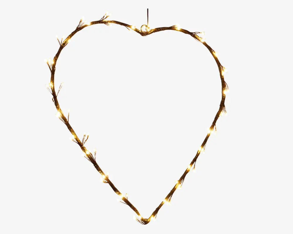 LED Tråd Hjerte H.40cm Sort