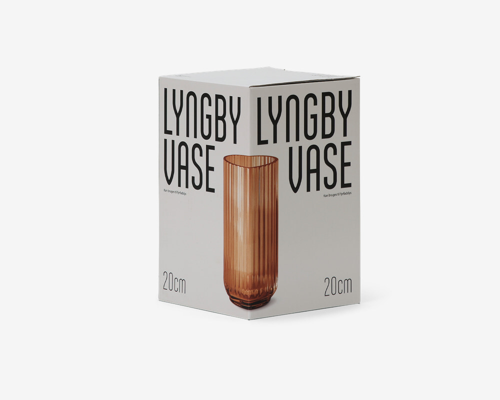 Lyngby vase glas amber H.20 cm 