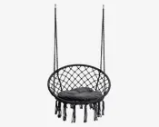 Hængestol sort reb inkl. pude