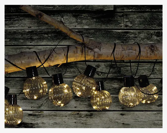 Solar lyskæde 10 pære 2,4m
