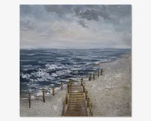 Maleri havet/trappe 80x80 cm 