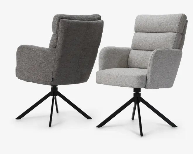 Spisebordsstol med armlæn beige