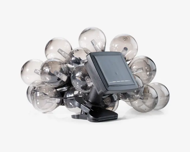 Solcelle lyskæde grå 20 LED