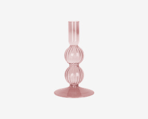 Lysestage Bubbles Rosa H.16 cm 