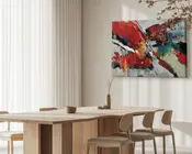 Maleri abstrakt rød 120x150 cm 