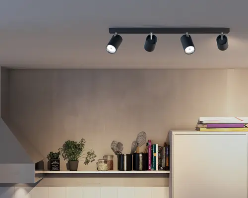 Kosipo sort spot LED 4xGU10