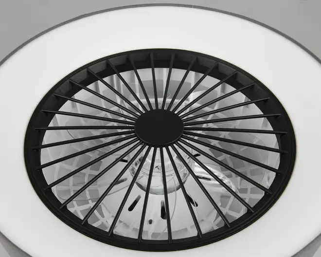 Loftlampe med ventilator grå