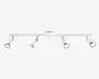 Moderne loftmonteret skinnebelysning med fire justerbare cylindriske spotlys i mat hvid finish. Hvert spotlys kan vinkles individuelt for at rette lyset efter behov. Lampen har et slankt, minimalistisk design med en lige stang og en central monteringsplade.