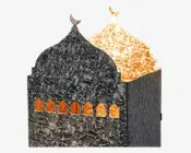 Hus t/fyrfadslys metal 7x8x13 cm