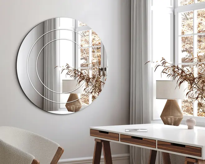 Spejl indgravering II Ø.80 cm