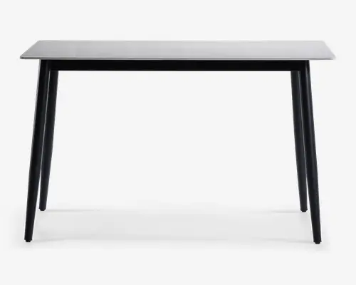 Køkkenbord i hvid med sort stel 70 x 120 cm