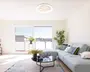 Loftlampe i hvid med ventilator