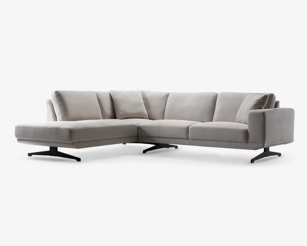 Sofa m. Åben Afslutning Beige Venstrevendt