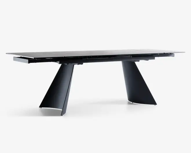 Spisebord i glas/keramik med udtræk