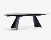 Spisebord i glas/keramik med udtræk