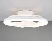 Loftlampe i hvid med ventilator