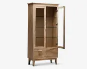 Vitrine i hvidolieret eg B. 94 cm