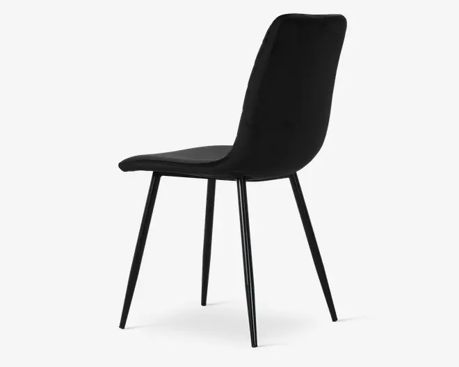 Spisebordsstol i sort velour