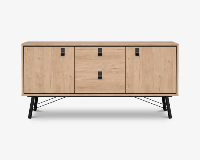 Skænk Ry B. 150 cm sort/eg