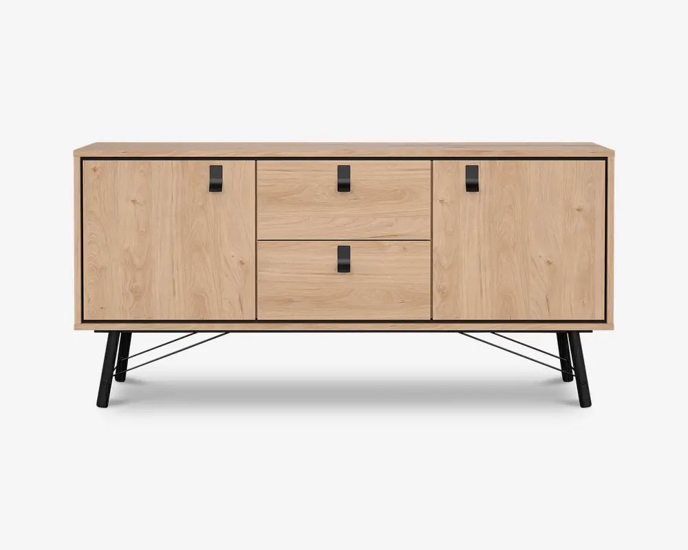 Skænk Ry B. 150 cm sort/eg