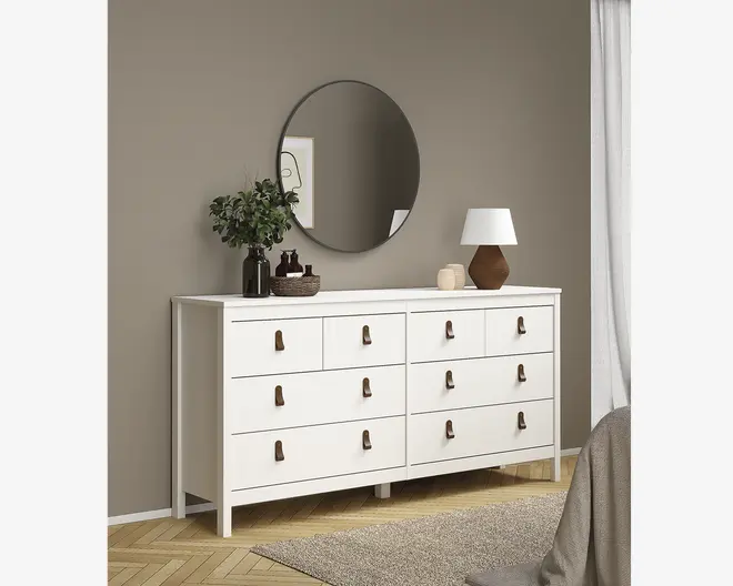 Kommode Madrid med 8 skuffer hvid