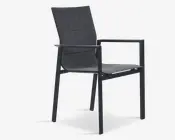 Havestol i sort textiline/sort stel