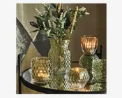 Fyrfadsstage grøn Ø.9 x H.7 cm