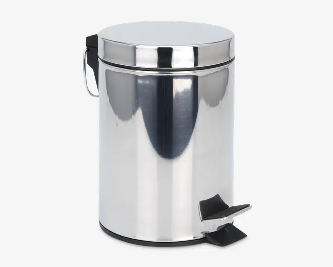 Pedalspand i Rustfrit Stål. H.24,5 cm