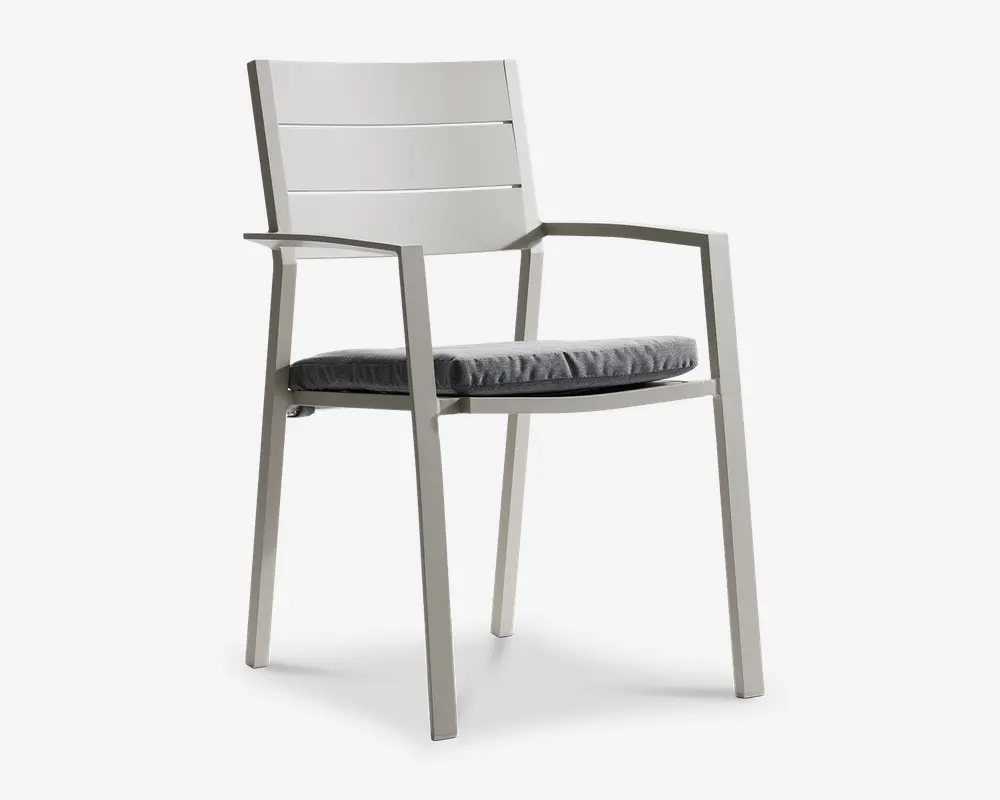 Havestol creme aluminium m/hynde