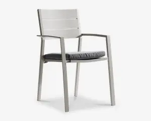 Havestol creme aluminium m/hynde