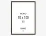 Rektangulær ramme med mørk træfinish, designet til billeder eller plakater i størrelsen 70 x 100 cm (B1). Rammen har en slank, moderne profil og en glat overflade, der passer til både lodret og vandret ophængning. Den indvendige kant er enkel og minimalistisk, hvilket fremhæver det indrammede indhold.