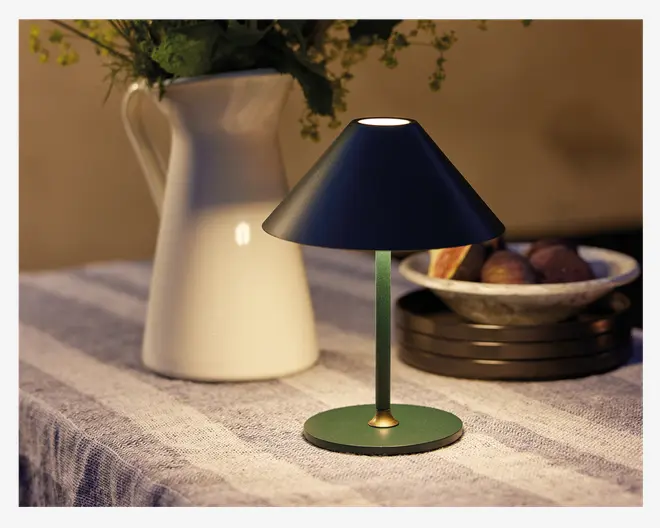 Bordlampe Hygge grøn H. 25 cm