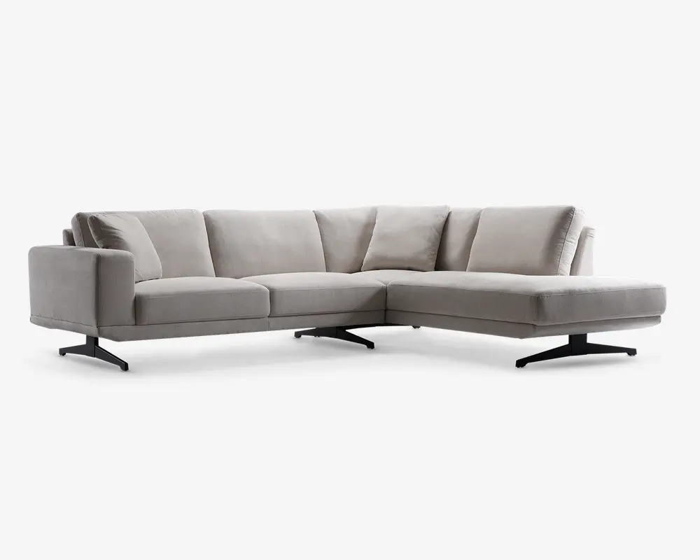 Sofa m. Åben Afslutning Beige Højrevendt