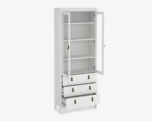 Vitrine Madrid hvid med 3 skuffer