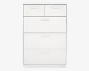 Kommode Sofia hvid med 5 skuffer