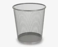 Papirkurv sølv metal H.28 cm 