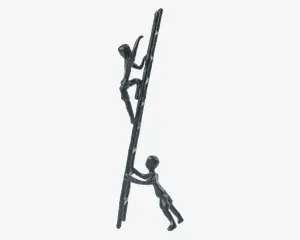 Figur Ladder Metal Sort H.25 cm