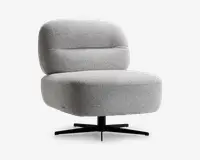 Drejestol med gråt møbelstof