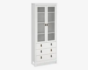 Vitrine Madrid hvid med 3 skuffer