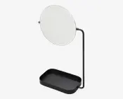 Spejl m. bakke sort H.32,5 cm