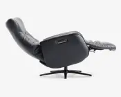 Drejestol m/indbygget fodskammel sort læder