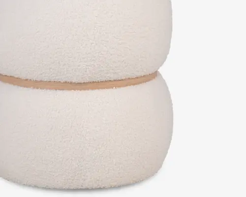PUF HVID BOUCLE Ø-38CM. H-41CM