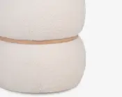 PUF HVID BOUCLE Ø-38CM. H-41CM