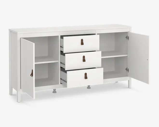 Skænk Madrid hvid med 3 skuffer