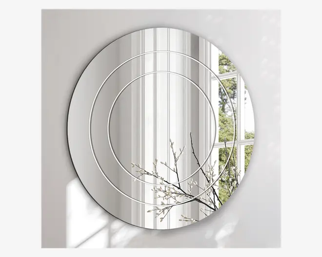 Spejl indgravering II Ø.80 cm
