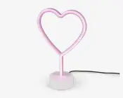 Bordlampe Hjerte Pink H.30,5 cm