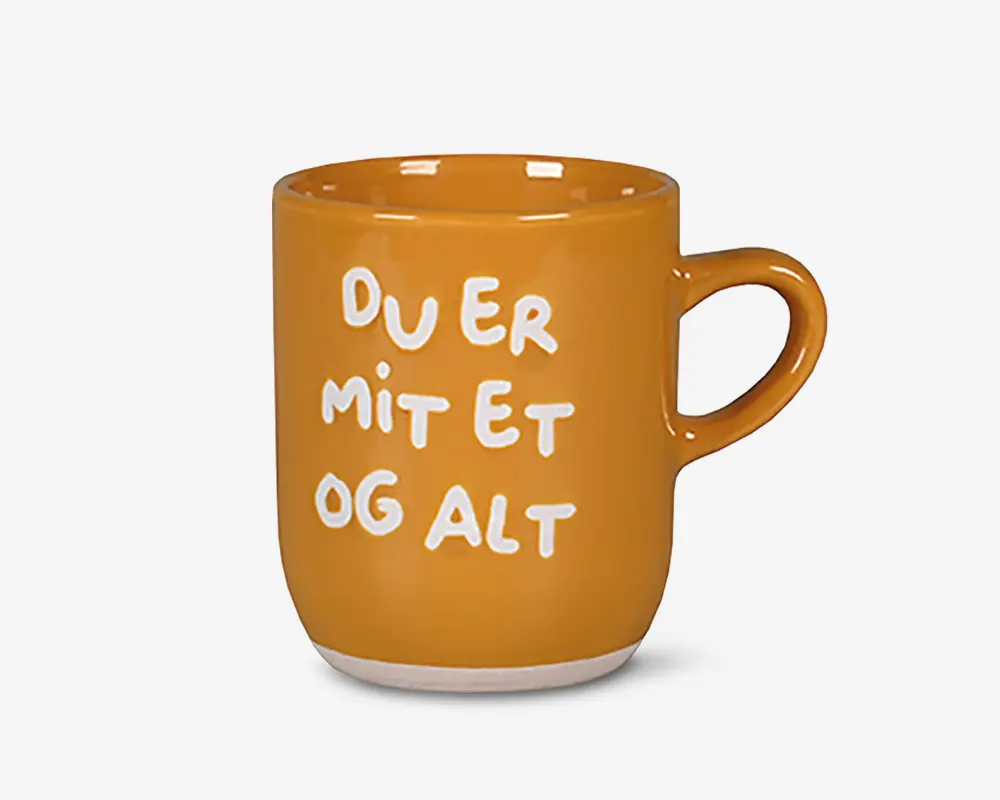 Krus 'Du er mit et og alt' gul 