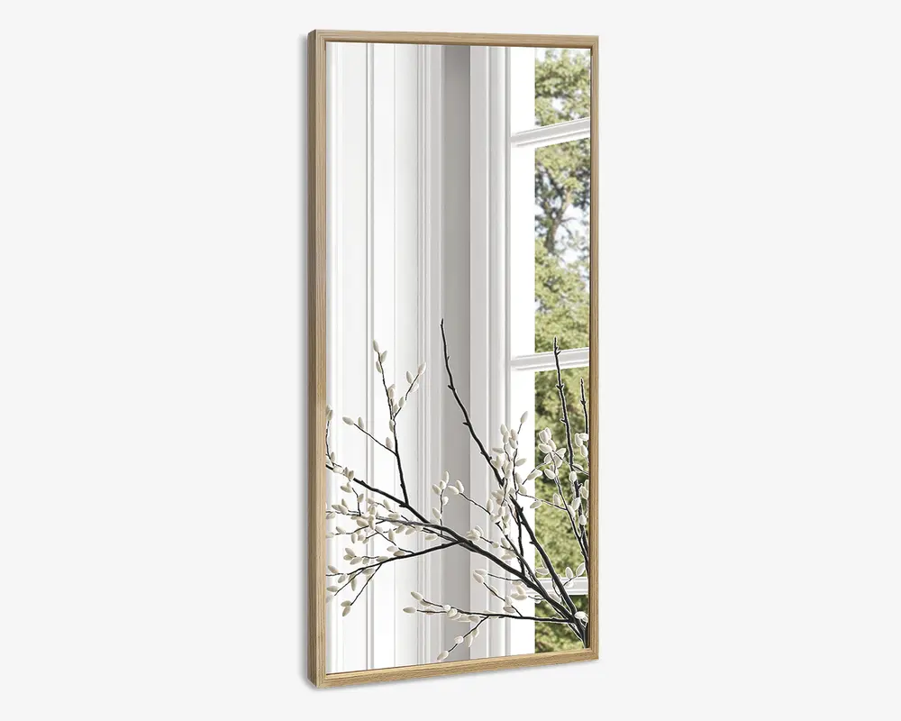 Spejl slim egetræ 40x80 cm 