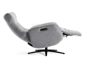 Drejestol m/indbygget fodskammel grå stof