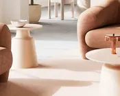 Sofabord travertin keramik Ø-45 cm